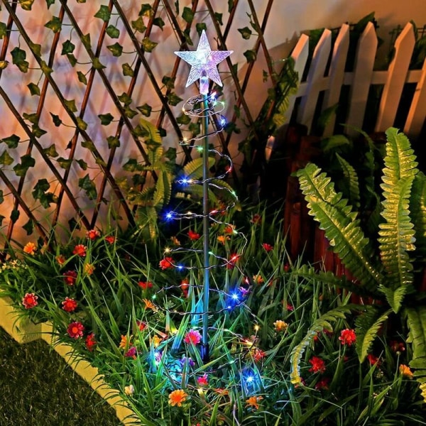 Juletræ Lys Girlande, Udendørs Sol Juledekoration Gran, Spiral Juletræ, Udendørs Sol Lys Have Juledekoration LED Lys