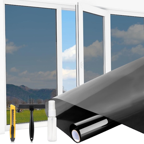 50 x 200 cm Aurinkosuojakalvo Ikkunoille Sisä- Ja Ulkokäyttöön - Peilikalvo - Itseliimautuva Ikkunakalvo - Lämpökalvo Lämpöä Vastaan