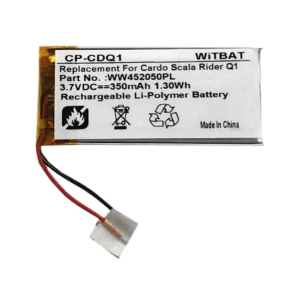 3.7V Lithium Batteri - Polymer Batteri 350Mah til Hovedtelefoner / Headset Q1, Q3, FM, Udskiftningsbatteri