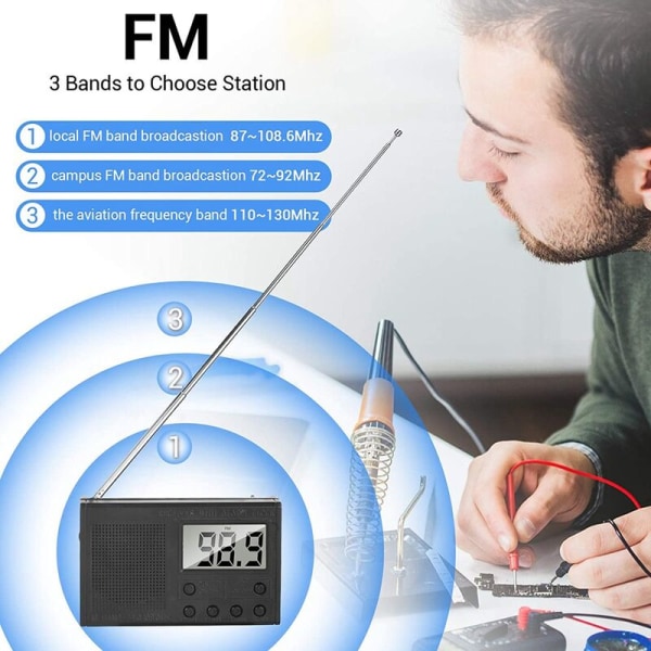 DIY Digitaalinen FM-radio Säädettävä FM-vastaanotin 87-108 MHz Ajastimella Lähetystoiminto Oppimiseen Juotos