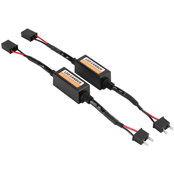 2 st Canbus LED-strålkastardecoder Enhet Anti-flimmer Resistorer Felavbrytare för H7