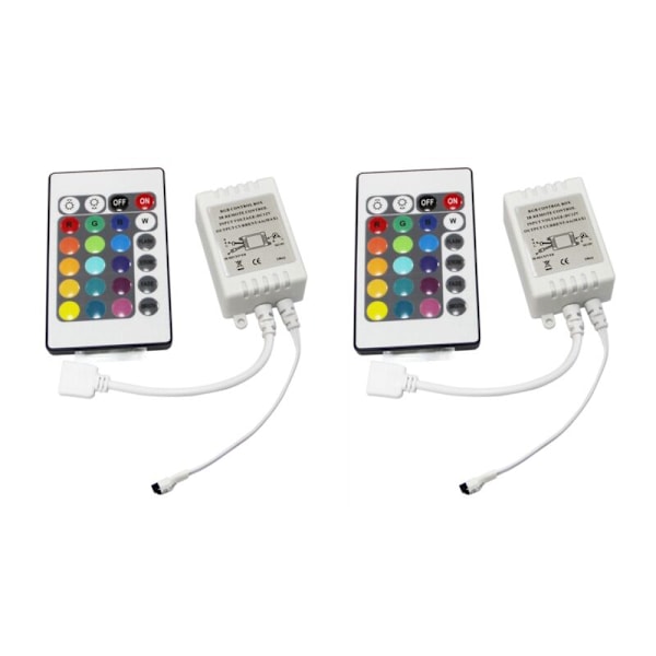 2X RGB LED-styrenhet IR FB-kontroll 24 knappar 12V