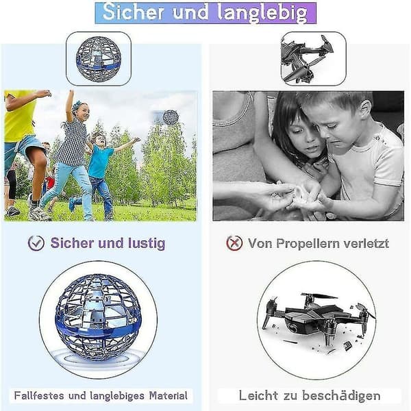 Hover Ball Mini Drone - Flyvende Bold Orb Boomerang Med Led Lys Drone