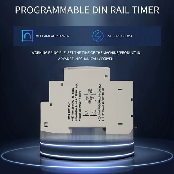 Sul180A 15 minuters mekanisk timer 24 timmars programmerbar DIN-skena timerreläomkopplare mätanalysinstrument