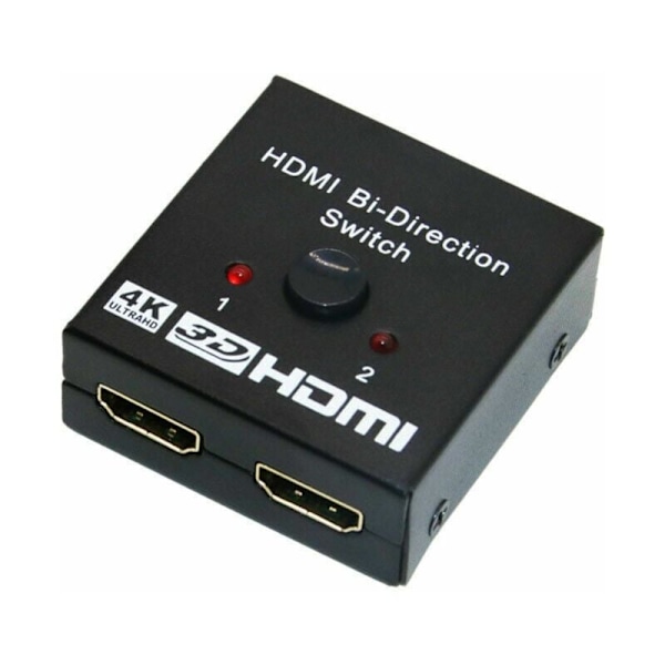 HDMI 4K 60Hz, Alumiini HDMI-jakaja Manuaalinen Kaksisuuntainen HDMI-kytkin 1 Sisään 2 Ulos tai 2 Sisään 1, Tukee 4K 3D 1080P HDCP 2.2 HDR PS5 PS4:n kanssa