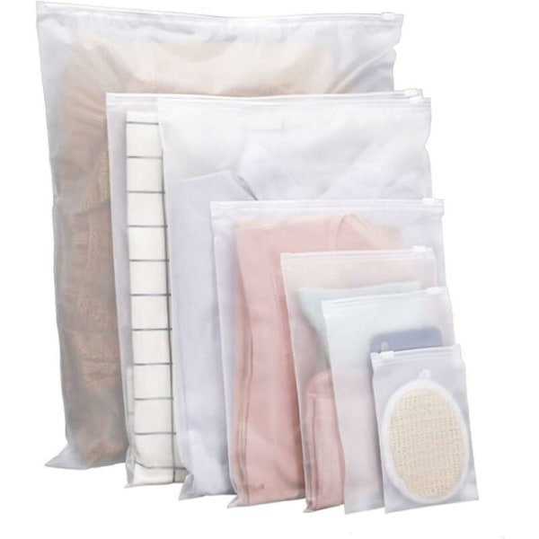 Ziplock Bags For Clothes 35 Pcs Frosted Resealable Bag Plastic Zip-lock Seal Clothes Bags For School Trip Reusable Travel Waterproof Storage Clothes