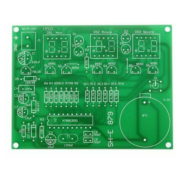 AT89C2051 6-numeroinen digitaalinen LED-näyttö Elektroninen kello DIY-sarja Vastaanotin Arduino Fluxille