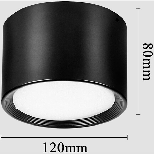 LED Taklampa Spotlight Svart Varmvit 3000K 12W Taklampa Vardagsrum Matrum Kök Korridor Sovrum 120CM
