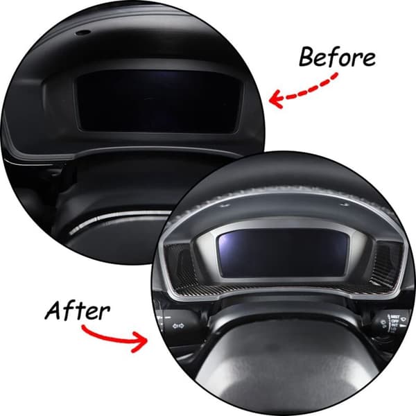 Til 11. 2022 Fiber Dashboard Sticker Cover Trim Dekoration Interiør Tilbehør Sort