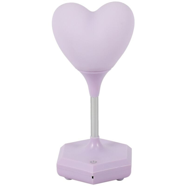 USB-drevet dekorativ lampe LED nattlampe Nyhet 3D magnet hjerte atmosfære lampe Fjernkontroll for baby jente seng gave trykk pære-lilla