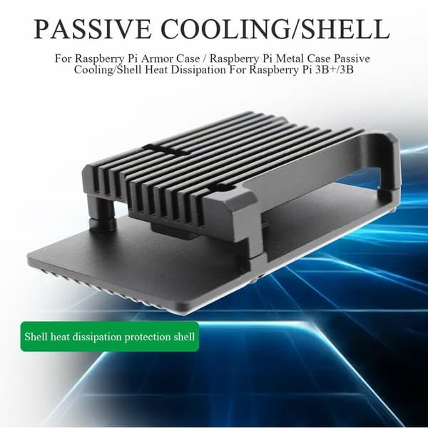 Raspberry Pi pansarfall / Raspberry Pi metallfodral passiv kylning / värmeavledningsskal för Raspberry Pi 3B+ / 3B