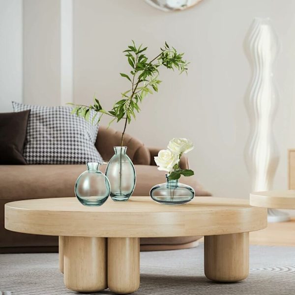 Glas Bud Vas, Sæt med 6 Grønne Vas til Blomster, Små Bulk Blomster Vas til Bryllupsdekorationer, Blomsterarrangementer, Stue og Hjemmeindretning