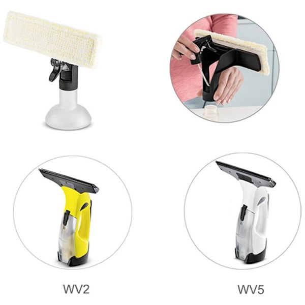 4 st mikrofibermoppdukar för Karcher WV2 WV5 fönsterrengöringsmaskin 2.633-130.0 ersättningstillbehör