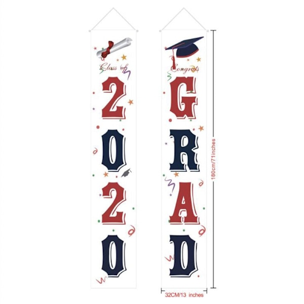 Graduationsdekorationer Banner - Hængende Sæt til Væggen, Fordøren, Hjemmet, Udendørs/Indendørs, Stor Stofporcheskilt