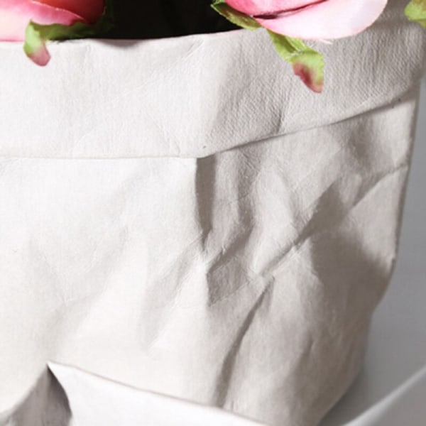Grå Suckulent Planter Kruka Tvättbar Kraft Papper Blomkruka Kreativa Kontor Blomkrukor Återanvändbar Multifunktion Hem