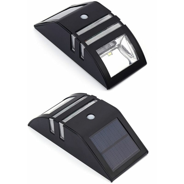 1 stk. Solar Motion Sensor Lys i rustfrit stål Udendørs dekorative Solcelledrevne LED-drevne sikkerhedslygter Vandtæt til fordørs terrassehegn P