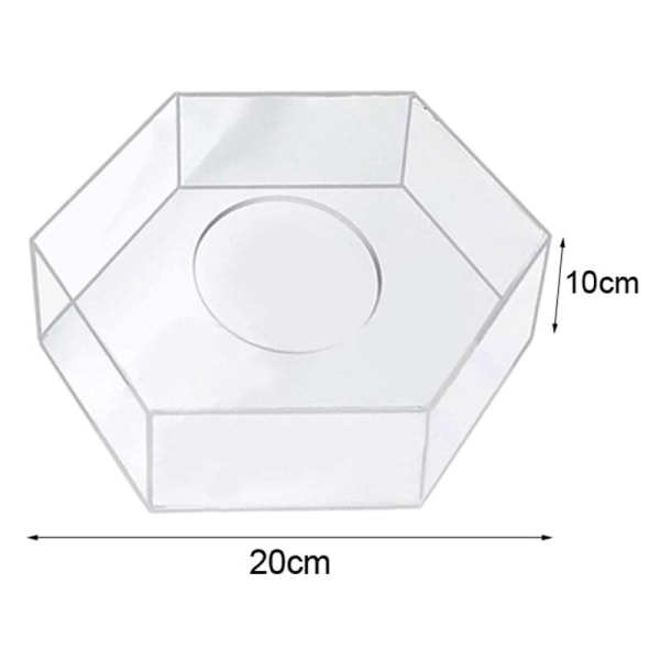 Akryylikakkukoristelevy Kuusikulmainen kakkualusta Täytettävä kakkualusta DIY-kakkutelineen pohjalle Läpinäkyvä kakkuteline Työkalut Koristelu 20X20X10cm