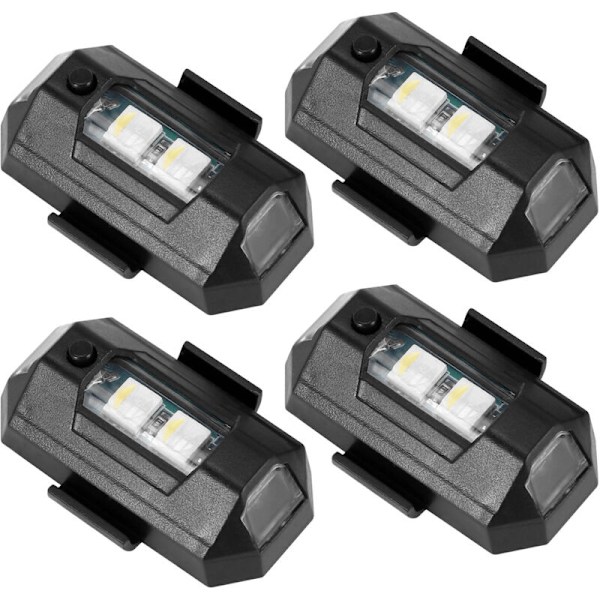 LED-stroboskooppivalo droneille, 7 väriä, USB-lataus, yövalot Air 2S/Mini 2/polkupyörälle/maastopyörälle/autolle/moottoripyörälle, 4 kpl