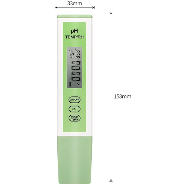 Bluetooth-kompatibel pH-meter Temperatur og Fugtighed BT pH-tester Real-Time Overvågning Digital RH-tester