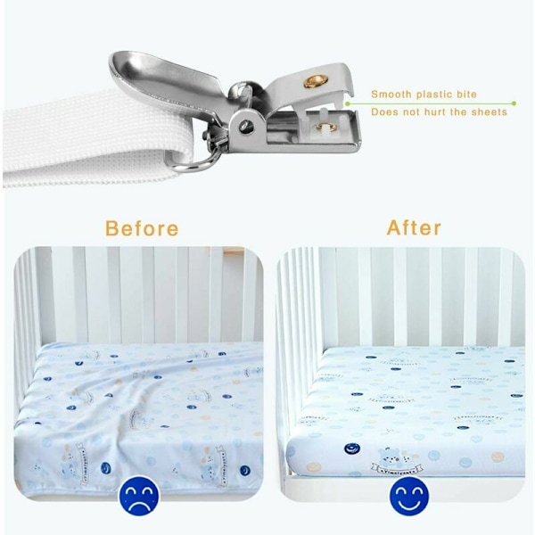 Set med 4 Elastiska Triangelfästen för Spänd Lakans, Justerbara för Sängkläder, Lakans, Strykbrädeöverdrag, Madrass, Soffa
