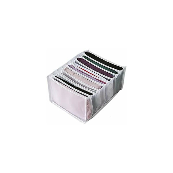 Anden Opbevaring Foldbar Skuffe Organizer, Rum Opbevaringsboks, Til Jeans, Varme Vinterbukser, Kvadratisk, Skuffe, Skab (17x25x32cm, Hvid)