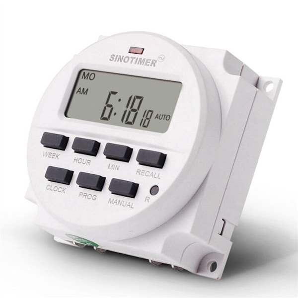 2X Tm618N-2 1,6 tommer LCD Digital 220V AC 7 Dages Programmerbar Timer Switch med Relæ Indvendigt og Nedtællingsfunktion