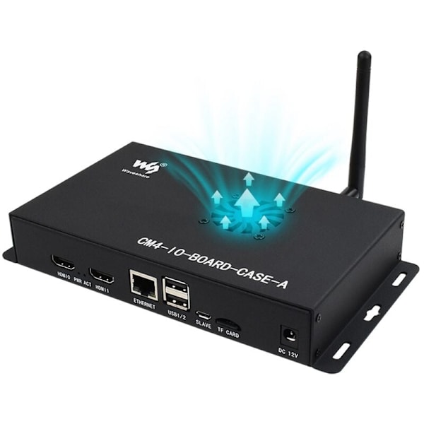 Waveshare Metal Box (A) Designet til Raspberry Pi 4 IO Board Compute Module, Leveres med Køleblæser