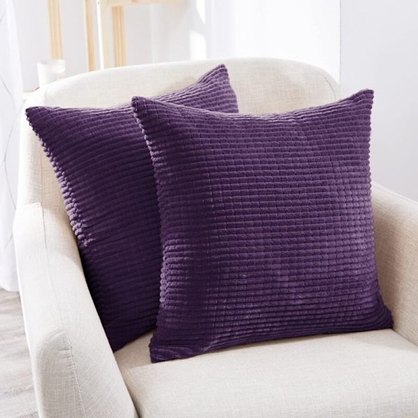 Sæt med 2 Lyse Lilla Fløjl Pudebetræk 45x45cm til Stue Dekorative Pudebetræk