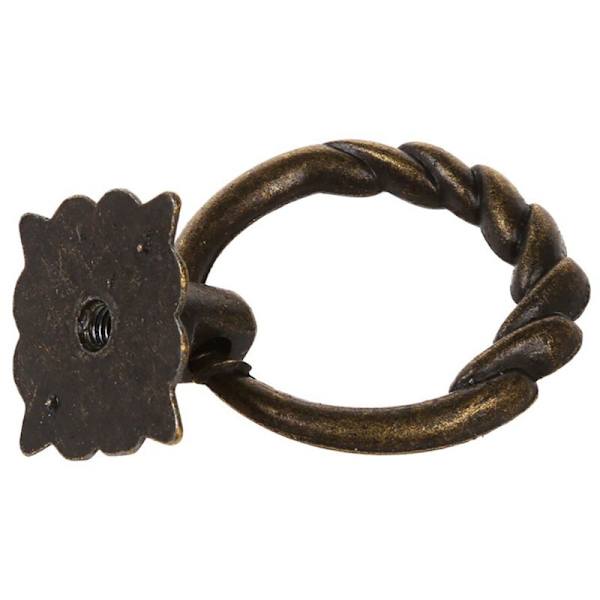 4 stk Vintage Skap Skuffe Kommode Trim En Skuffe Håndtak Knapper Med Skruer - Antikk Messing