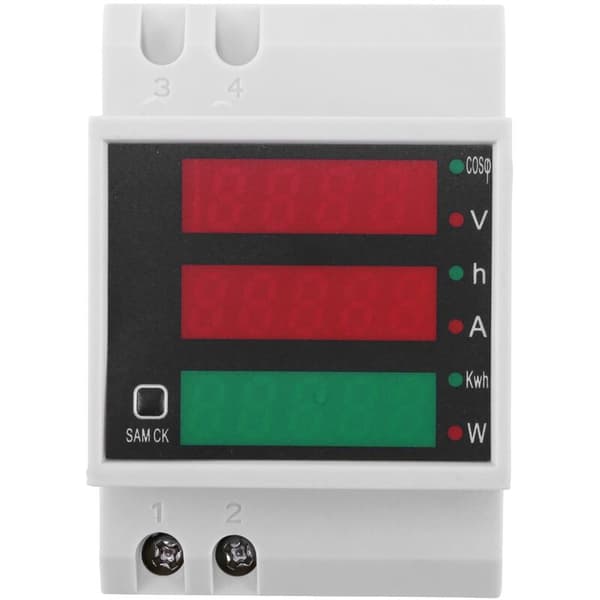 AC 200-450V DIN-skinne digital wattmeter, amperemeter og voltmeter