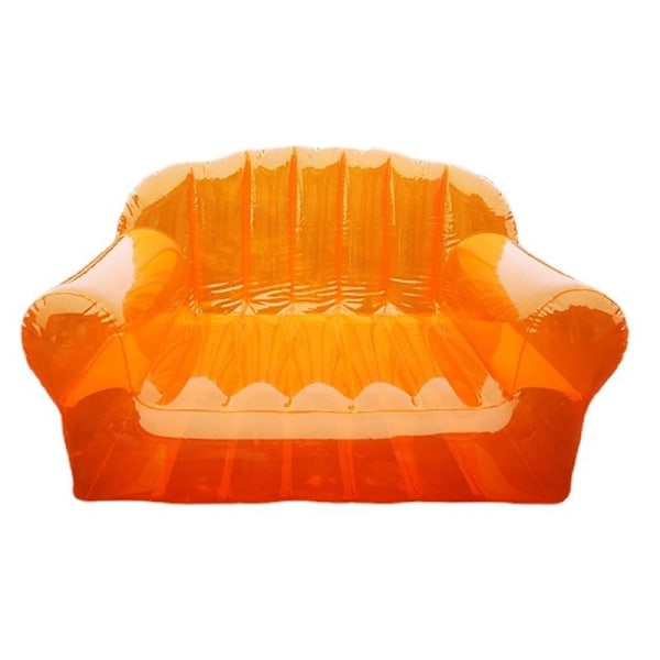 Uppblåsbar soffa stolssäte, transparenta paljetter lat soffa