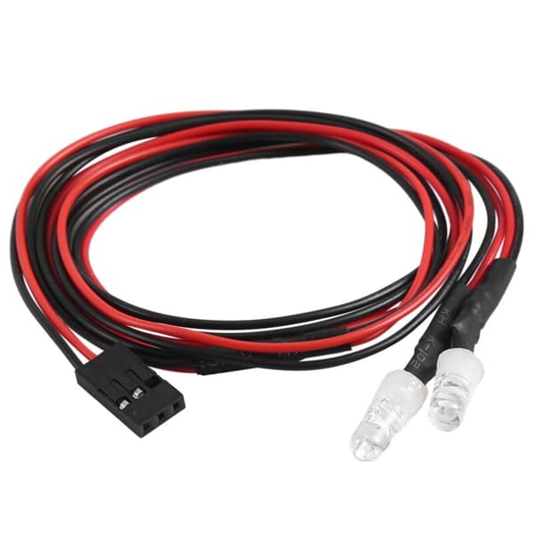5 stk. 2 LED 5mm RC forlygter LED lys tilbehør til 1/10 drift modelbil, blå