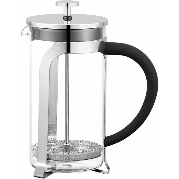 Fransk kaffebryggare med filter 350 ml (12 Oz) Kaffepress, Fransk press kaffebryggare. Högkvalitativt borosilikatglas. 304 (18/10) rostfritt stålfilter
