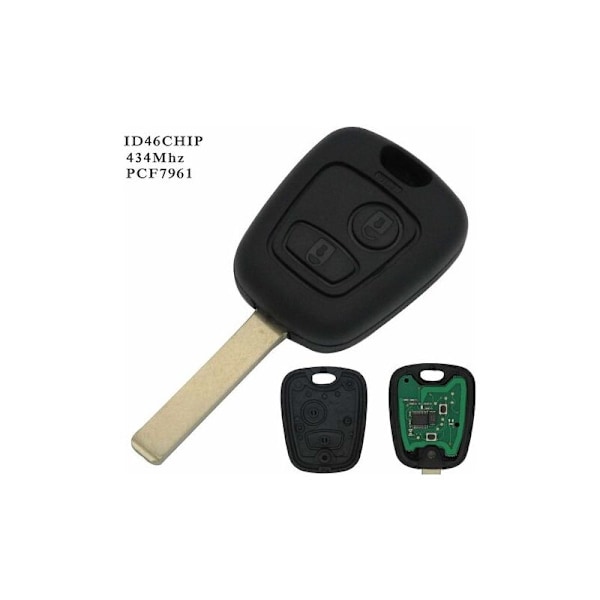 Komplett Nyckel med Elektronik för Programmering PLIP Peugeot 107 207 307 407 106 206 306 406 Citroen C1 C2 C3 C4 C5 C6 C8 Xsara Saxo Berlingo Fjärrkontroll