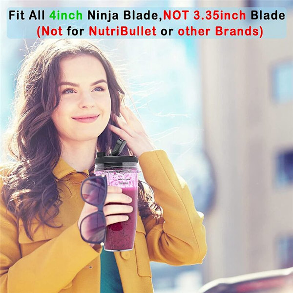 24 Oz Begerblender-Reservedeler med Tettende Lopp og Rengjøringsbørste Kompatibel med Auto IQ Blender