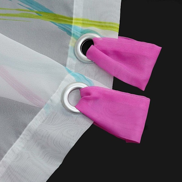Gardinkappe Transparent voile bistro gardin med beltesløkker, bølgemønster H / B 60/90 cm, farget rosa