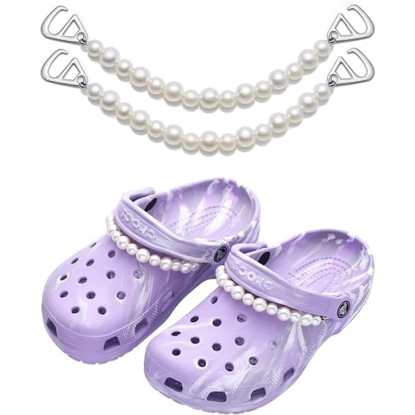 2 stykker krokodillekjede motesko charms for DIY dine tresko sandaler, krokodillekjede sjarm for kvinner jenter, flotte fest/julegaver til jente