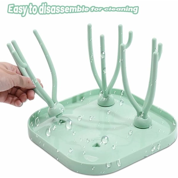 Babyflaskedryer, Babyflaskedryerstativ, Treflaskedryer, Flaskedryer, Treflaskedryer, for Babyflasker, Ren og Hygienisk (G