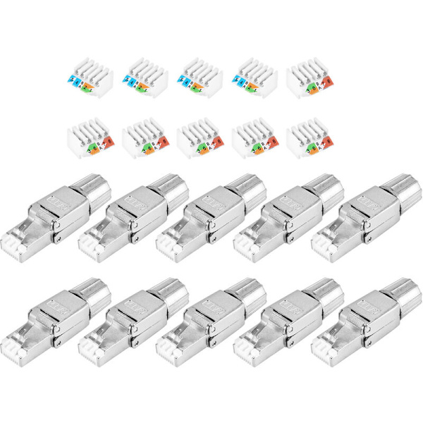 RJ45 Cat7-kontakter Återanvändbara Skärmade Ethernet-termineringskontakter Verktyg, Internetuttag, Fältinstallation