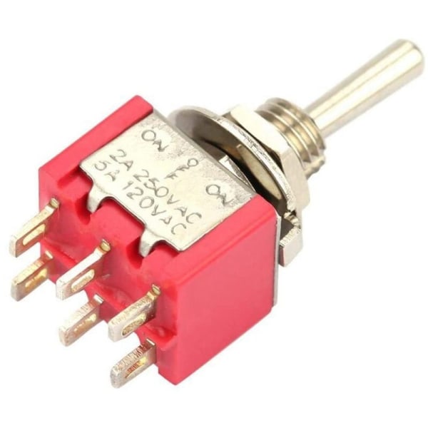 10 st ON-OFF-ON vippströmbrytare 3-lägesbrytare DPDT 6 stift 6 mm 2A/250VAC 5A/120VAC
