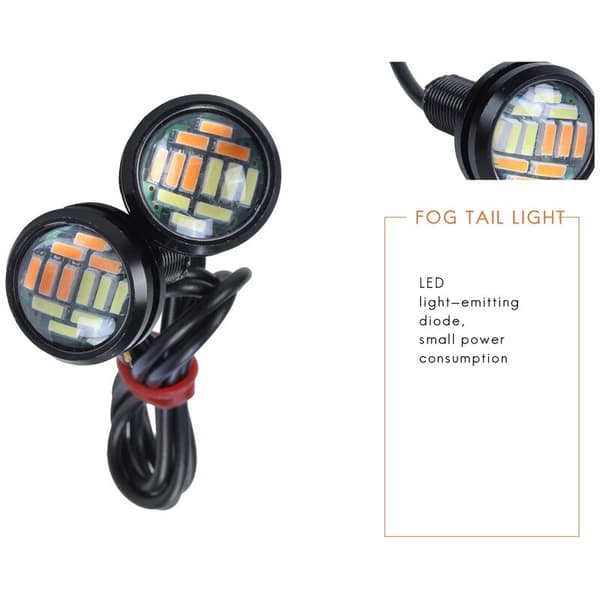 2 Färger 12V 23Mm Dubbel Switchback 4014 12 LED Drl Eagle Eye Dagsljus