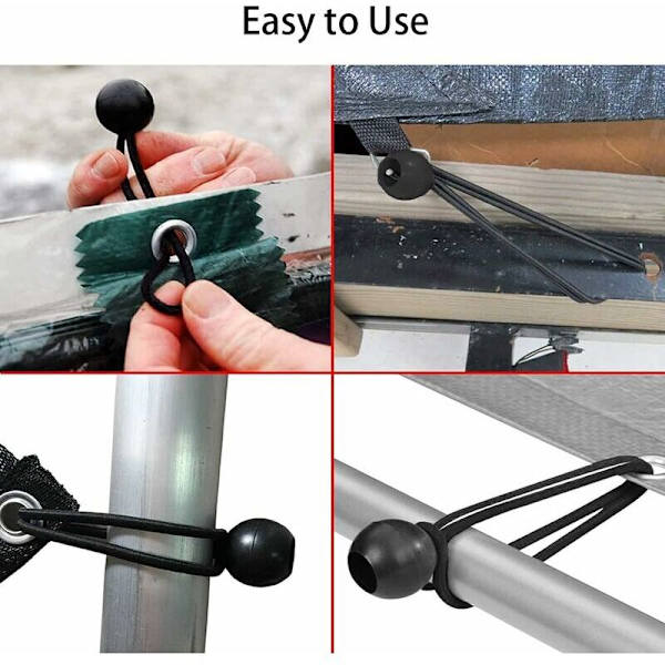30 stycken elastiska spännare, presenningsspännare 140 mm, elastiskt presenningrep för paviljong, presenning, camping, tält, gardiner förlängningssele -