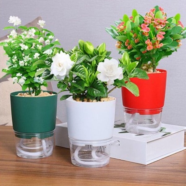 Automatisk vanding vase pot automatisk vanding planter rund plante opbevaring bassin planteværktøj grøn