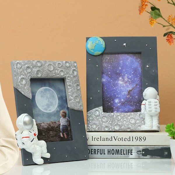 Astronautti Valokuvakehyksen Asennus Pari Muistomerkki Seinäkiinnitys Koti Toimisto Koriste Puzzle Hopea Monivärinen B