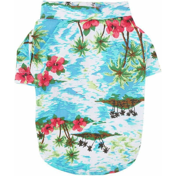 Hawaiian Dog Shirts（Blå M）-