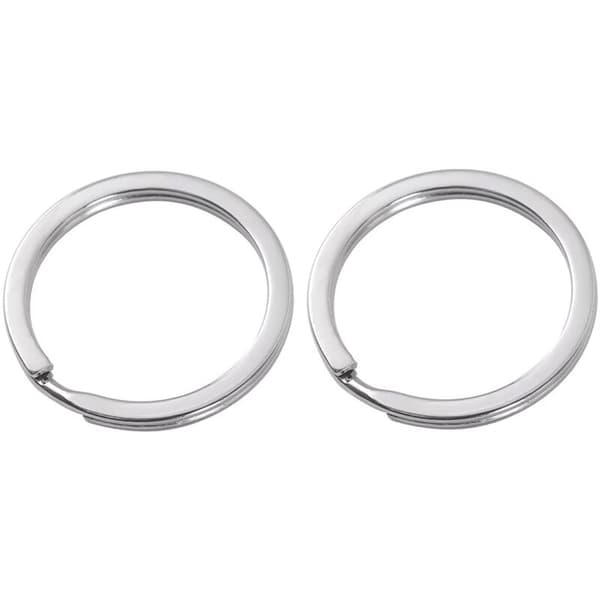100 stk 304 rustfritt stål delt bil flat ring nøkkelring sølv 25mm