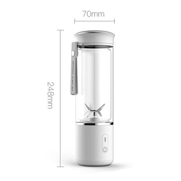 Elektrisk Glas Fruktjuicepress Mini Bärbar Smoothie Maker Blender Blender USB Laddningsbar för Resor, Gul