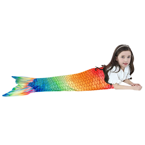 Mermaid Tail filt, plysch bekväm mjuk ullfilt för flickor 1-10 år, födelsedagspresent, fyra säsonger sovsäck, 130*48 cm