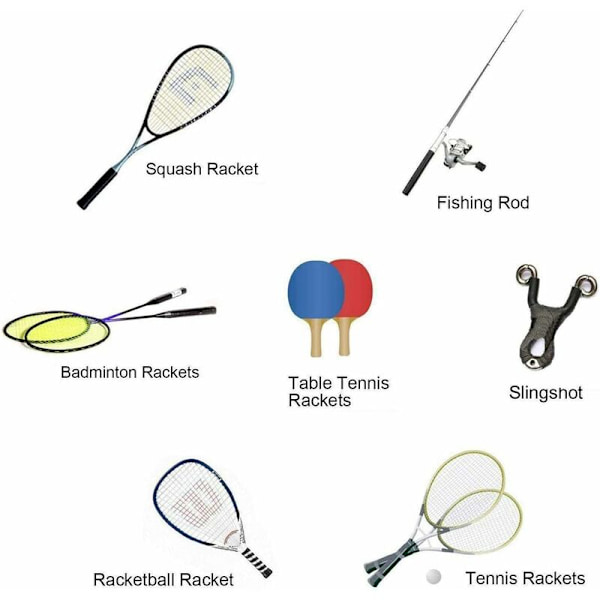 Racketgreb, Anti-Slip Absorberende Racketgreb, til Tennis, Fiskeri, Badminton, Squash (8 stk)