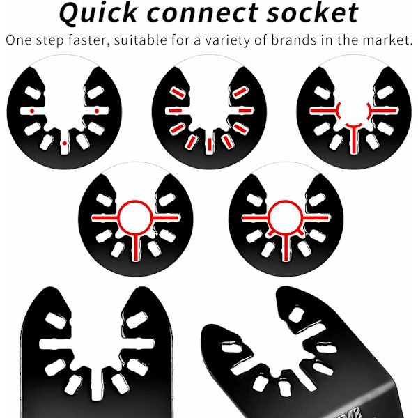 10 stk. Oscillerende Savklinger, Oscillerende Savklinger Universal Karbonstål, Oscillerende Multiværktøj Savklinger til Skæring af Træ, Plastik, 34 mm